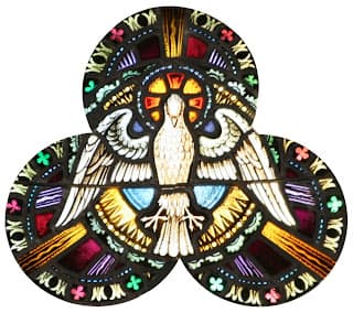 Stained-glass dove of the Holy Spirit